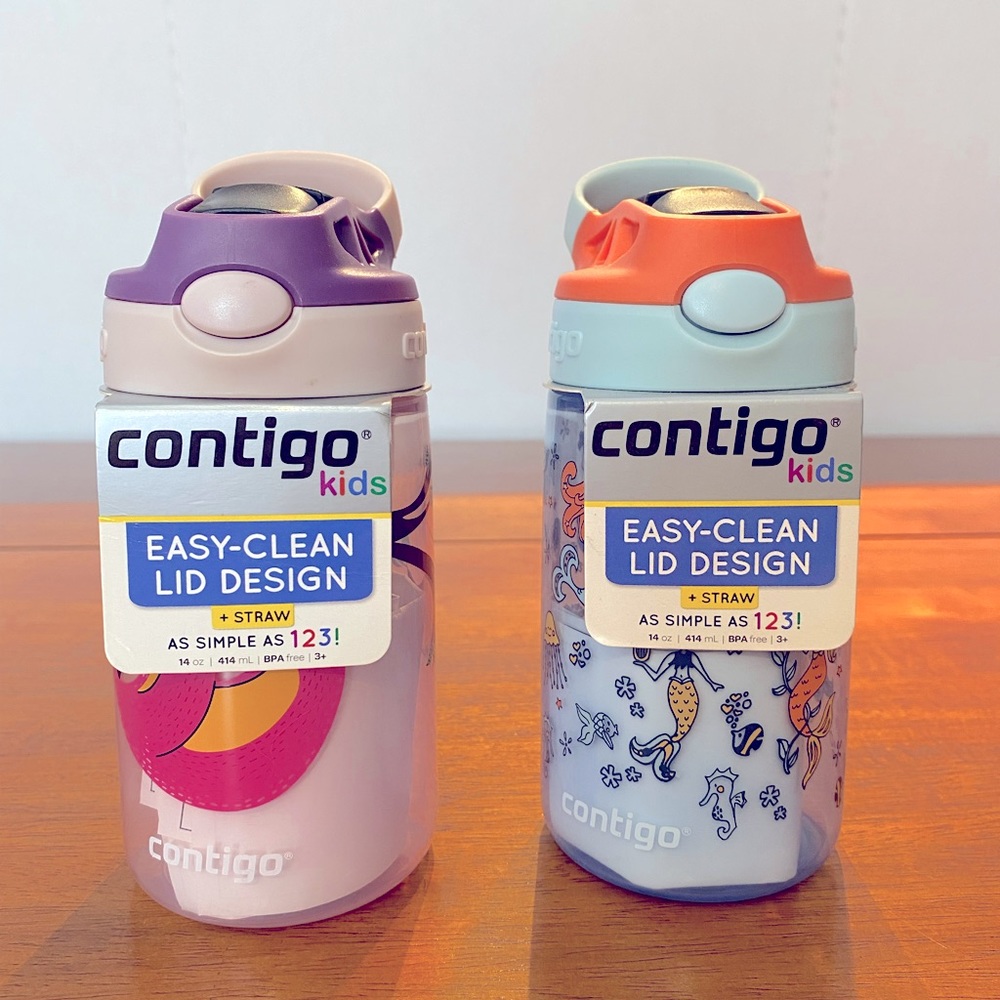 Contigo Kids 14 oz Auto Spout Straw Water Bottles